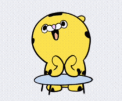 A Cartoon Tiger Is Sitting On A Table With Its Eyes Closed GIF