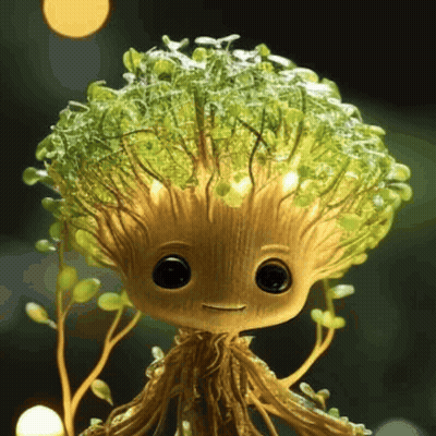A Cartoon Tree With Roots And Leaves On It GIF