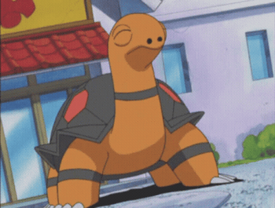 A Cartoon Turtle Is Standing In Front Of A Store GIF