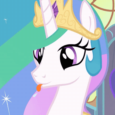A Cartoon Unicorn With A Crown On Her Head GIF