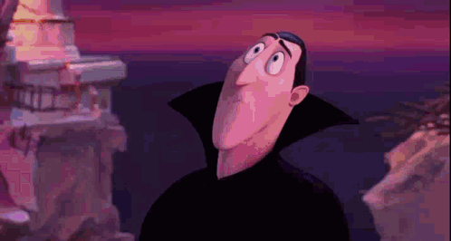 Cartoon Vampire Looking Up At Sky GIF