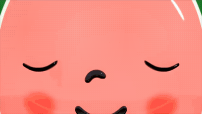 A Cartoon Watermelon With A Surprised Face GIF