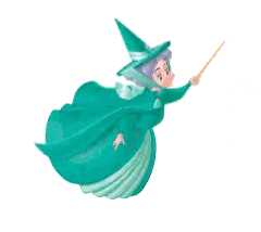A Cartoon Witch Is Flying Through The Air Sticker