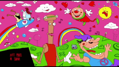 A Cartoon With A Rainbow And The Words " Ain T Make A Sound " At The Bottom GIF