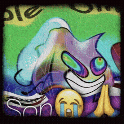 A Cartoon With A Smiley Face And The Word Son Written On It GIF