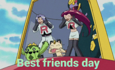 A Cartoon With The Words Best Friends Day Written On The Bottom GIF