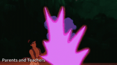 A Cartoon With The Words Parents And Teachers At The Top GIF