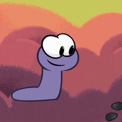 A Cartoon Worm With Big Eyes And A Smile GIF