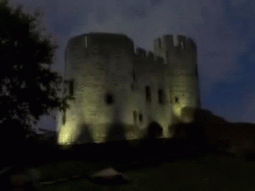 A Castle With The Words Castle Of Evil On The Bottom GIF