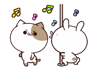 A Cat And A Rabbit Are Standing Next To Each Other Sticker