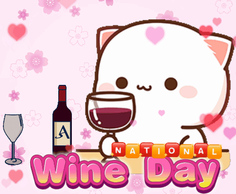 A Cat Holding A Glass Of Wine And A Bottle Of Wine GIF
