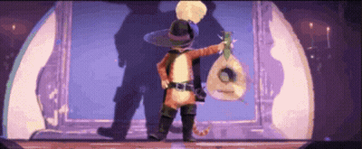 A Cat In A Cowboy Outfit Is Holding A Bag GIF