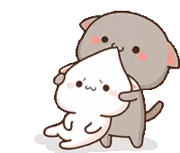 A Cat Is Holding A White Pillow In Its Mouth While Another Cat Looks On . Sticker