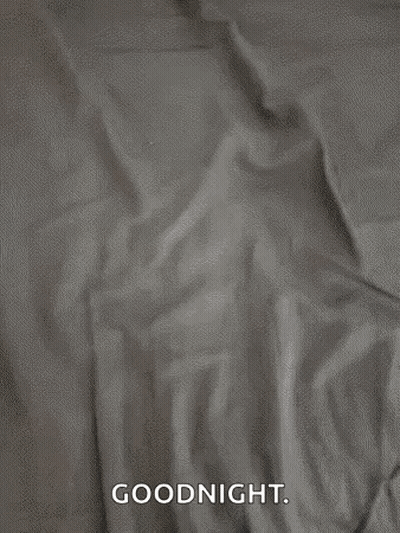 A Cat Is Laying On A Bed With The Words `` Goodnight '' Written On The Bottom Of It . GIF