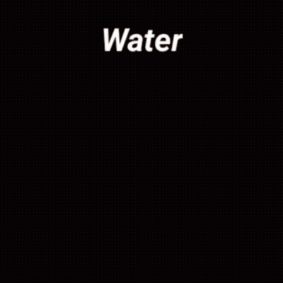 A Cat Is Looking At A Red Background With The Word Water Above It GIF