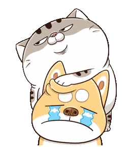 A Cat Is Putting Its Paw On A Dog 'S Head . Sticker
