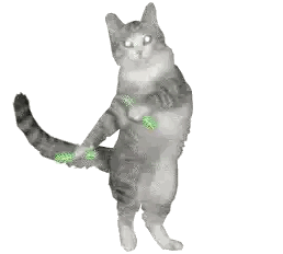 A Cat Is Standing On Its Hind Legs And Holding A Green Object In Its Paws . Sticker