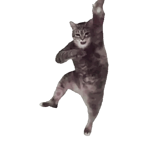 A Cat Is Standing On Its Hind Legs With Its Paw Up Sticker