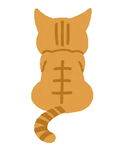 A Cat 'S Back Is Shown With A Few Lines On It Sticker