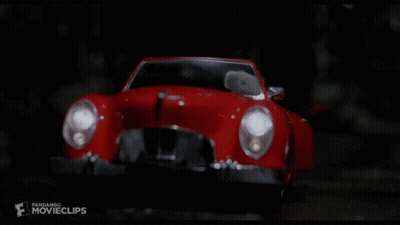 A Cat Standing In Front Of A Red Car With The Words Yeah Where You Going Murray On The Bottom GIF