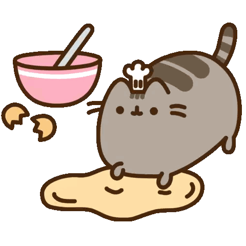 A Cat Wearing A Chef 'S Hat Is Standing In A Puddle Of Mud Sticker