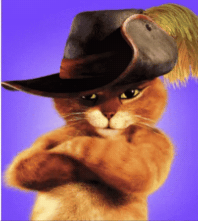 A Cat Wearing A Hat With A Feather On The Top GIF