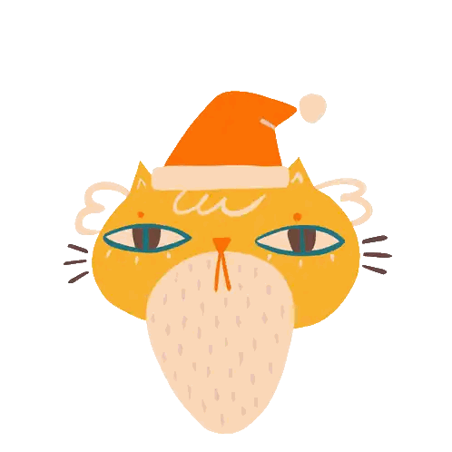 A Cat Wearing A Santa Hat With The Words Ho Ho Ho Written Above It Sticker