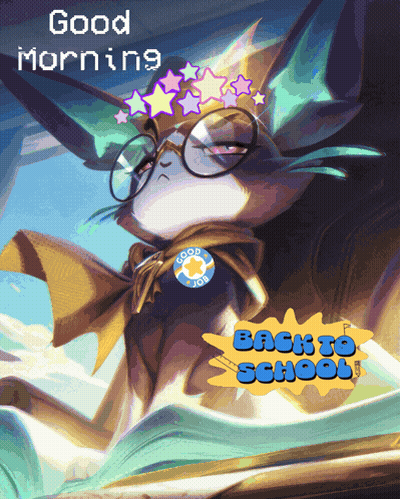 A Cat Wearing Glasses And A Badge That Says Good Joy GIF