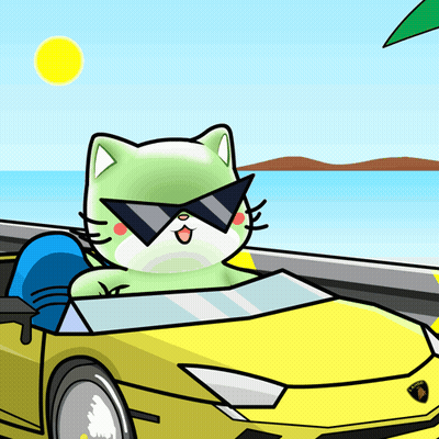 A Cat Wearing Sunglasses Is Driving A Yellow Lamborghini GIF