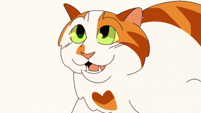 A Cat With A Heart On Its Chest Is Smiling GIF