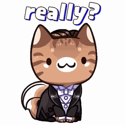 A Cat With A Mustache Is Wearing A Tuxedo And Says Really GIF