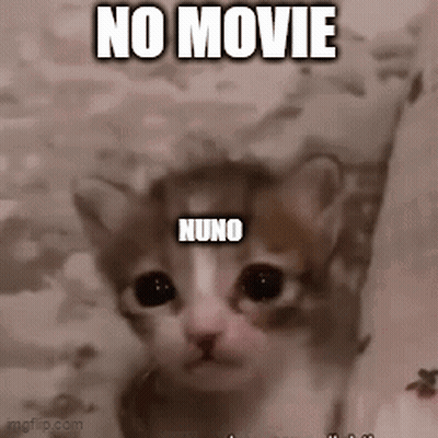 A Cat With The Words `` No Movie Nuno '' Written On It . GIF
