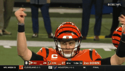 A Cbs Nfl Broadcast Of A Football Game Between Kc And Cincinnati GIF