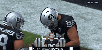 A Cbs Nfl Broadcast Of A Football Game Between The Raiders And The Vikings GIF