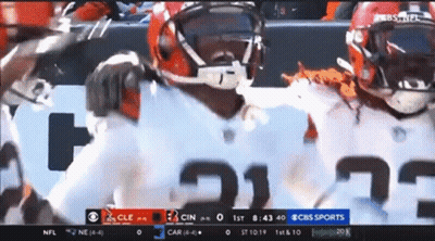 A Cbs Sports Broadcast Of A Football Game Between The Cleveland Browns And The Carolina Panthers GIF