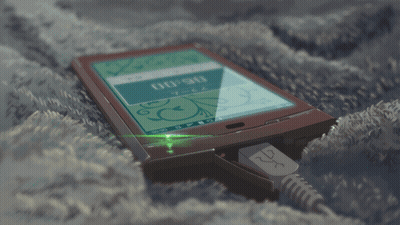 A Cell Phone Is Plugged Into A Charger And The Time Is 00:00 GIF
