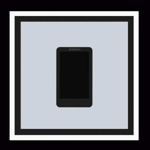 A Cell Phone With A White Screen In A Square GIF