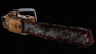 A Chainsaw With Blood Coming Out Of It 'S Chain GIF