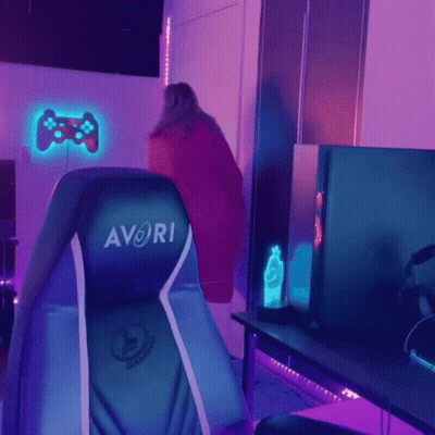 A Chair With The Word Avori On The Back GIF