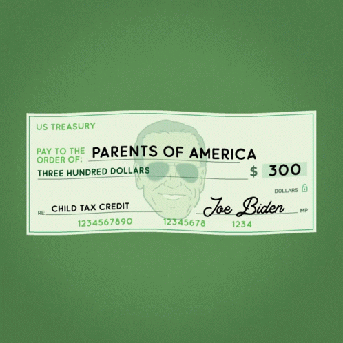 A Check That Says " Parents Of America " On The Front GIF
