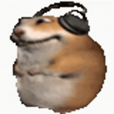 A Cheems Dog Wearing Headphones Is Smiling . GIF