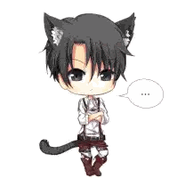 A Chibi Boy With Cat Ears And A Speech Bubble That Says " B-But You 'Re So Cute " Sticker