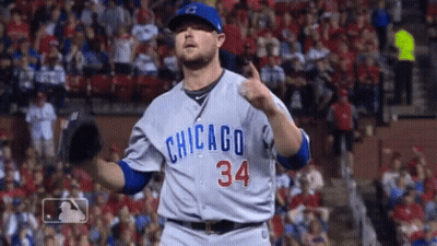 A Chicago Cubs Baseball Player Wearing Number 34 Is Giving A Thumbs Up GIF
