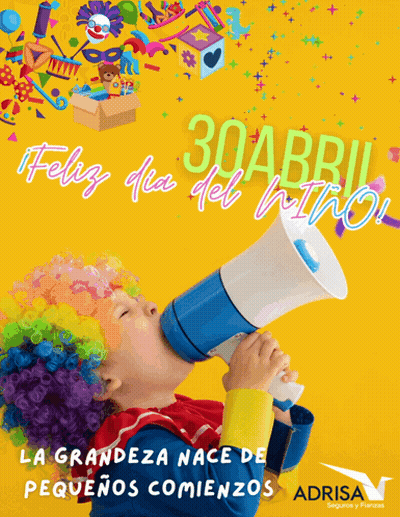 A Child In A Clown Costume Is Holding A Megaphone With The Date 30 April On It GIF