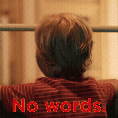 A Child 'S Back Is Shown With The Words " No Words " On The Bottom Right GIF