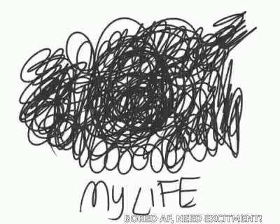 A Child 'S Drawing Of A Cloud With The Words `` My Life `` Written On It . GIF