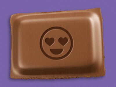 A Chocolate Bar With A Smiling Face And Heart Eyes GIF