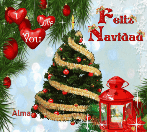 A Christmas Card That Says Feliz Navidad GIF