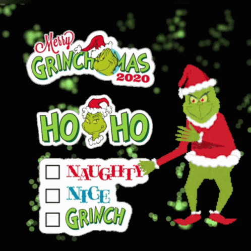 A Christmas Poster With The Grinch And The Words Merry Grinch Mas 2020 GIF