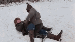 A Christmas Story Fighting In Snow GIF